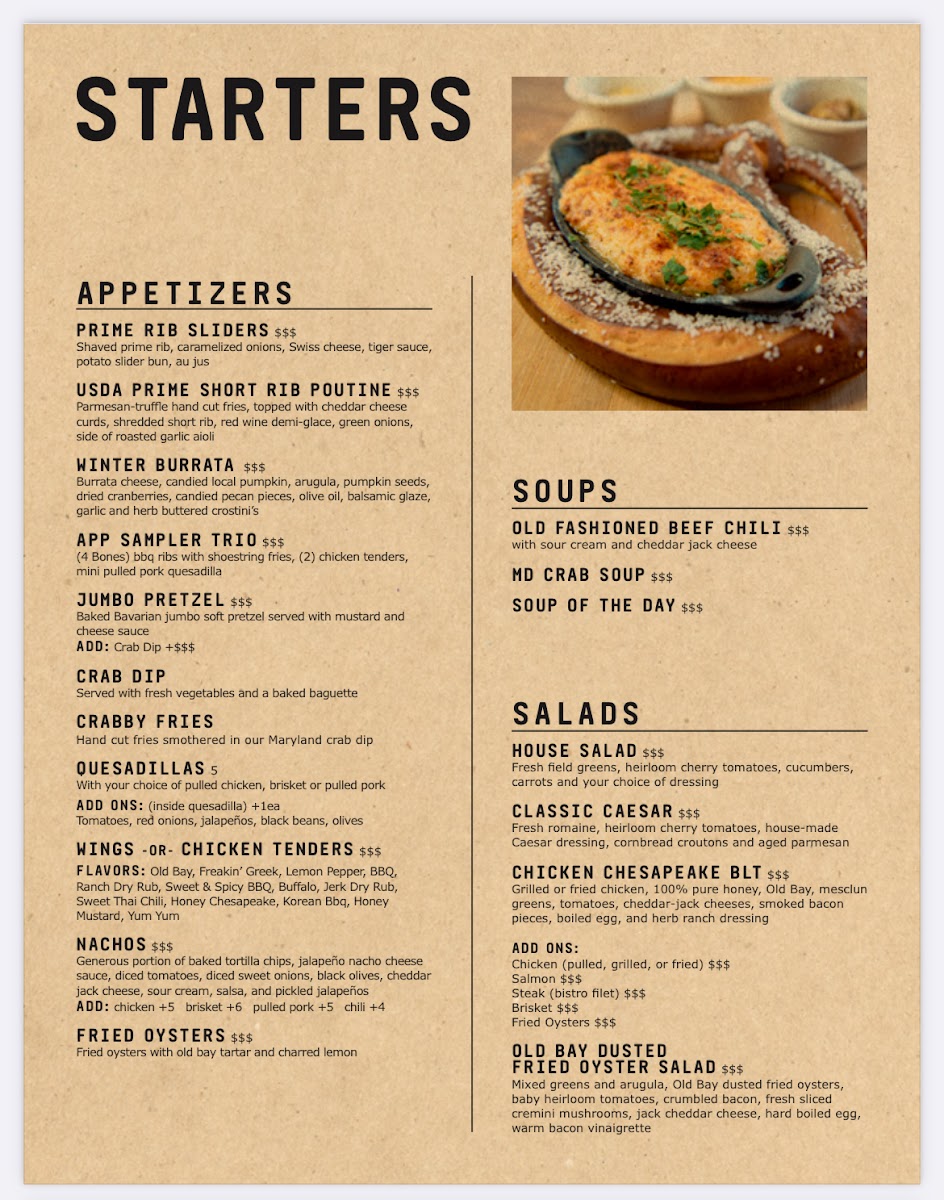 Woodstock Inn Menu - Image 1