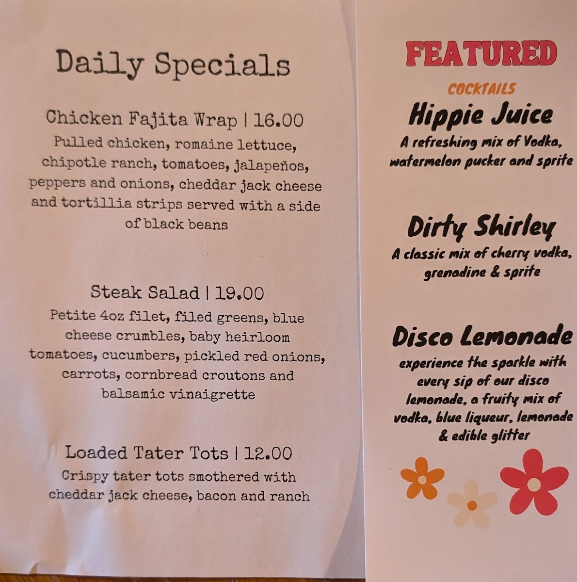 Woodstock Inn Menu - Image 6